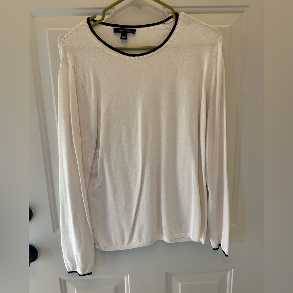 Ann Taylor Black and White Sweater